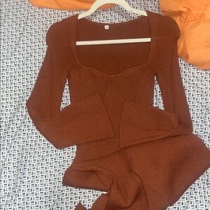 Rust Knit Sweater Dress